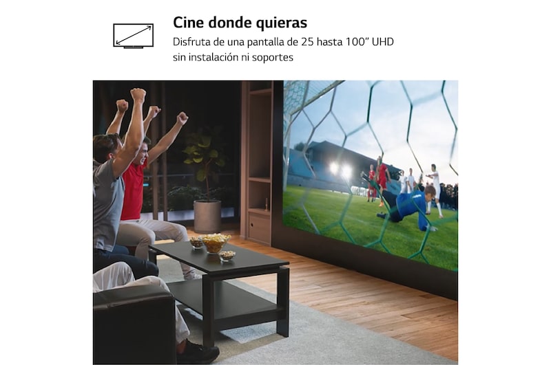 LG Proyector PH510PG - LG CineBeam con batería integrada (hasta 100", autonomía 2,5h, fuente LED, 550 lúmenes, 1280 x 720) 100,000: 1, PH510PG