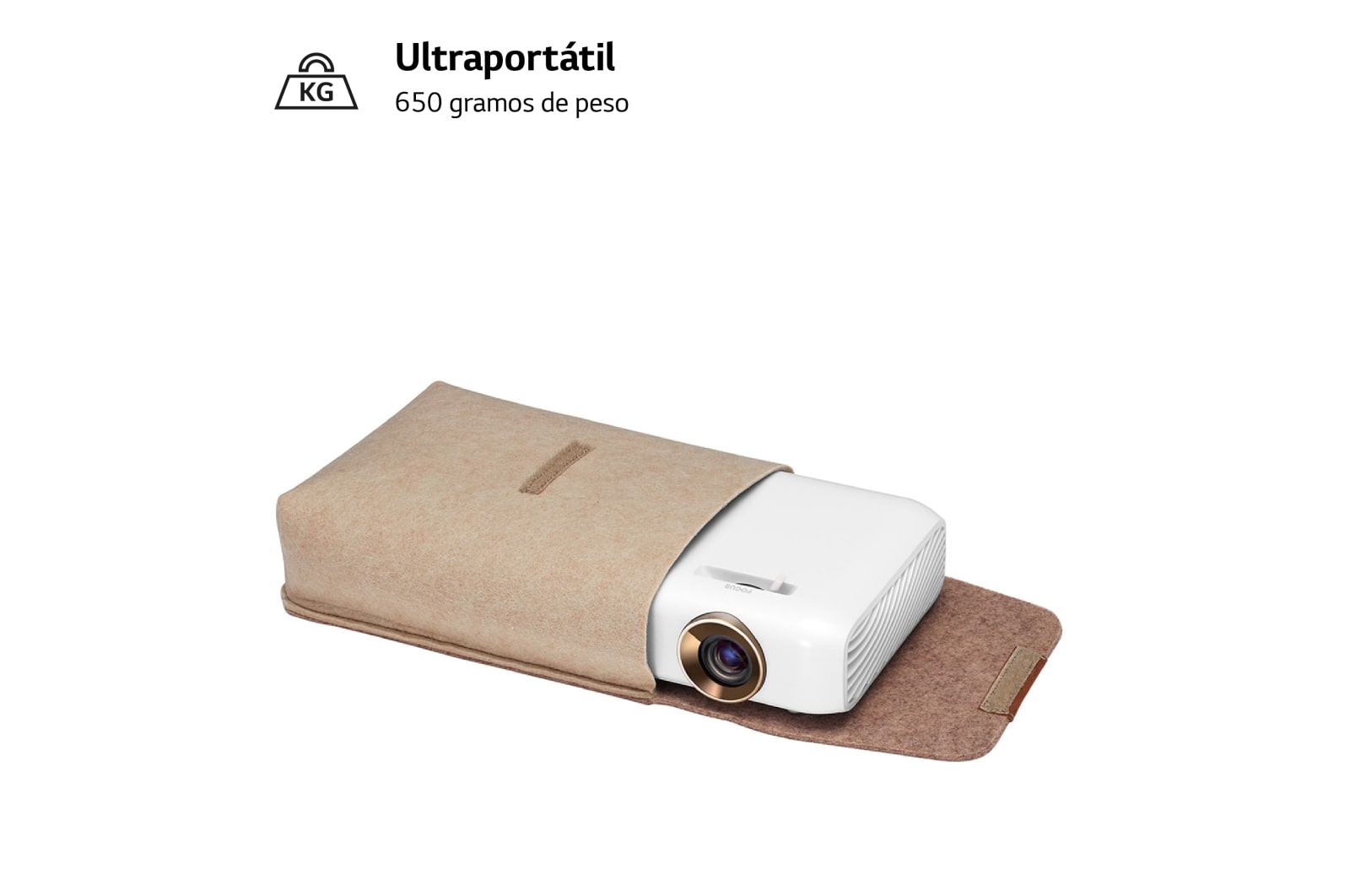 LG Proyector PH510PG - LG CineBeam con batería integrada (hasta 100", autonomía 2,5h, fuente LED, 550 lúmenes, 1280 x 720) 100,000: 1, PH510PG