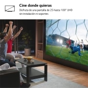LG Proyector PH510PG - LG CineBeam con batería integrada (hasta 100", autonomía 2,5h, fuente LED, 550 lúmenes, 1280 x 720) 100,000: 1, PH510PG