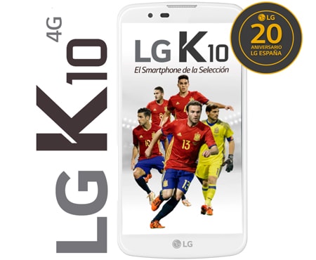 LG Smartphone con pantalla HD de 13.46cm/5.3" con tecnología IPS LCD, con cámara 13MP, color blanco, cristal curvo y diseño redondeado con una trasera rugosa para un mejor agarre y un frontal de tacto más suave, K10-LGK420N-WH