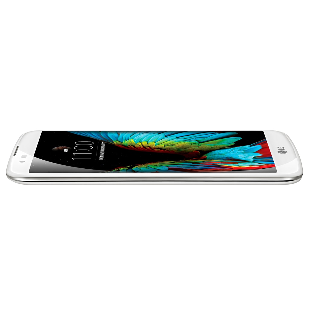 LG Smartphone con pantalla HD de 13.46cm/5.3" con tecnología IPS LCD, con cámara 13MP, color blanco, cristal curvo y diseño redondeado con una trasera rugosa para un mejor agarre y un frontal de tacto más suave, K10-LGK420N-WH