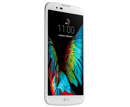 LG Smartphone con pantalla HD de 13.46cm/5.3" con tecnología IPS LCD, con cámara 13MP, color blanco, cristal curvo y diseño redondeado con una trasera rugosa para un mejor agarre y un frontal de tacto más suave, K10-LGK420N-WH