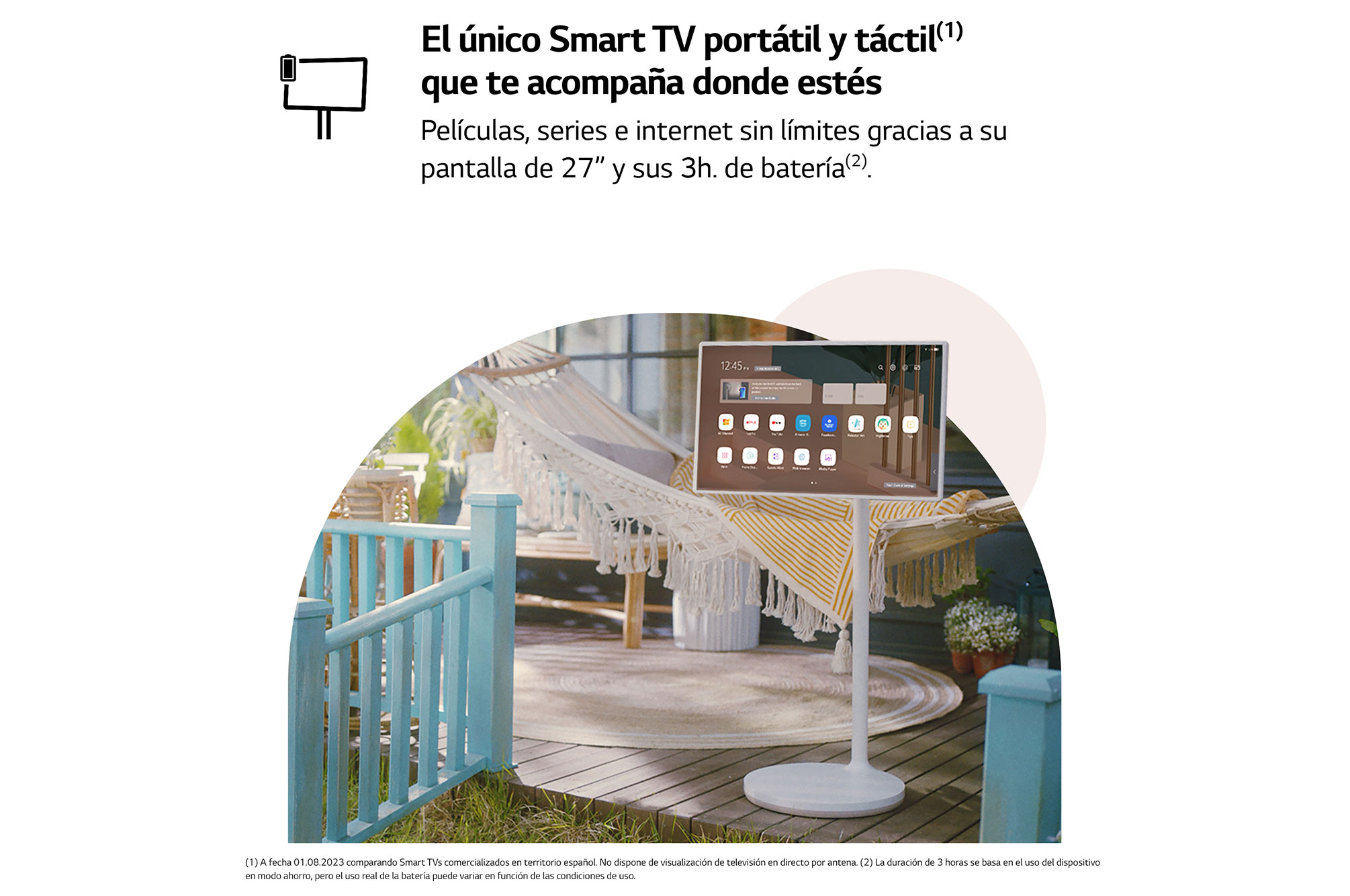 LG  LG StanbyMe el único Smart TV portátil y táctil que te acompaña estés donde estés., 27ART10AKPL