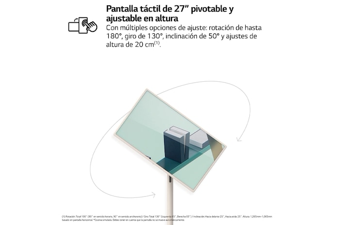 LG  LG StanbyMe el único Smart TV portátil y táctil que te acompaña estés donde estés., 27ART10AKPL