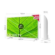 LG TV FHD, 80cm/32", AI Smart TV, Procesador Quad Core, ThinQ webOS 4.5 con Sonido Virtual Surround Plus, 2xUSB, 3xHDMI, G, 32LM6380PLC