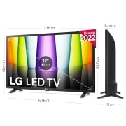 LG Televisor LG HD Ready, Procesador de Gran Potencia a5 Gen 5, compatible con formatos HDR 10, HLG, HGiG, Smart TV webOS22, 32LQ630B6LA