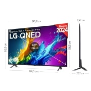 LG 43 pulgadas TV LG QNED 4K serie AI QNED80  con Smart TV WebOS24, 43QNED80T6A