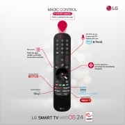 LG 43 pulgadas TV LG QNED 4K serie AI QNED80  con Smart TV WebOS24, 43QNED80T6A