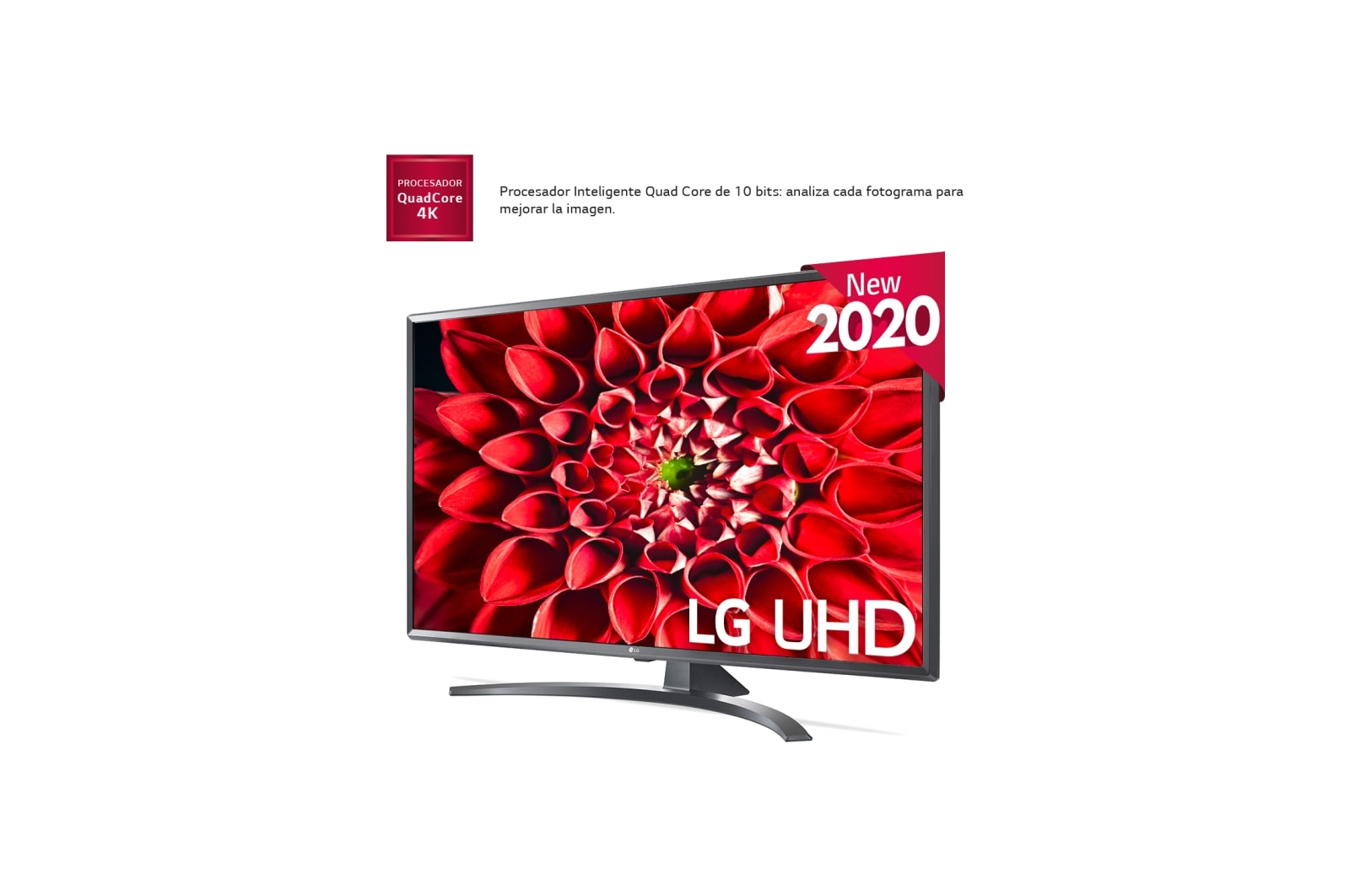 LG 43UN74006LB SMART TV UHD 4K - Smart TV con Inteligencia Artificial, 108cm (43"), Procesador Inteligente Quad Core, HDR 10 Pro, HLG, Sonido Ultra Surround, LED, G, 43UN74006LB