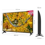 LG TV LG 4K UHD, SmartTV webOS 6.0, Procesador de Imagen 4K Quad Core, Gaming TV, Compatible HDR10 Pro y HLG [Clasificación energética G], 43UP75006LF