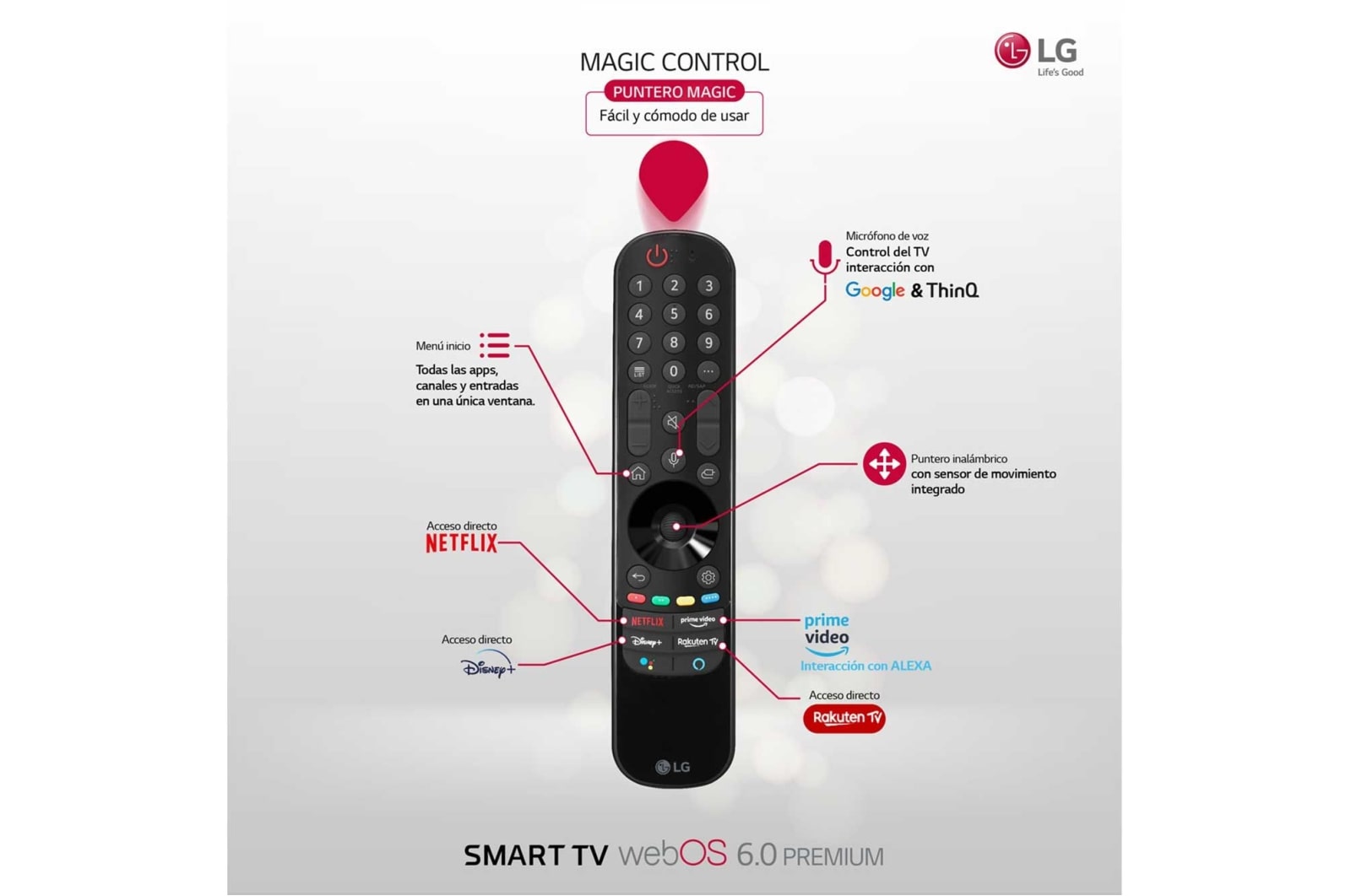 LG 4K UHD, SmartTV webOS 6.0, Procesador de Imagen 4K Quad Core [Clasificación energética G], 43UP77006LB