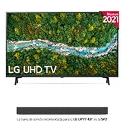 LG 4K UHD, SmartTV webOS 6.0, Procesador de Imagen 4K Quad Core [Clasificación energética G], 43UP77006LB