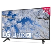 LG Televisor LG 4K UHD, Procesador de Gran Potencia 4K a5 Gen 5, compatible con formatos HDR 10, HLG y HGiG, Smart TV webOS22., 43UQ70006LB