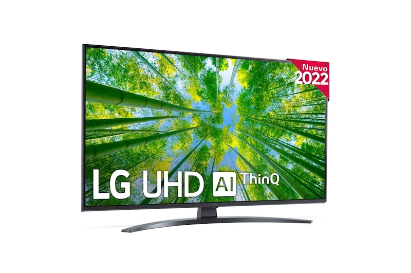 Vista frontal de Televisor LG 4K UHD, Procesador de Gran Potencia 4K α5 Gen 5, compatible con formatos HDR 10, HLG y HGiG, Smart TV webOS22. 43UQ81006LB