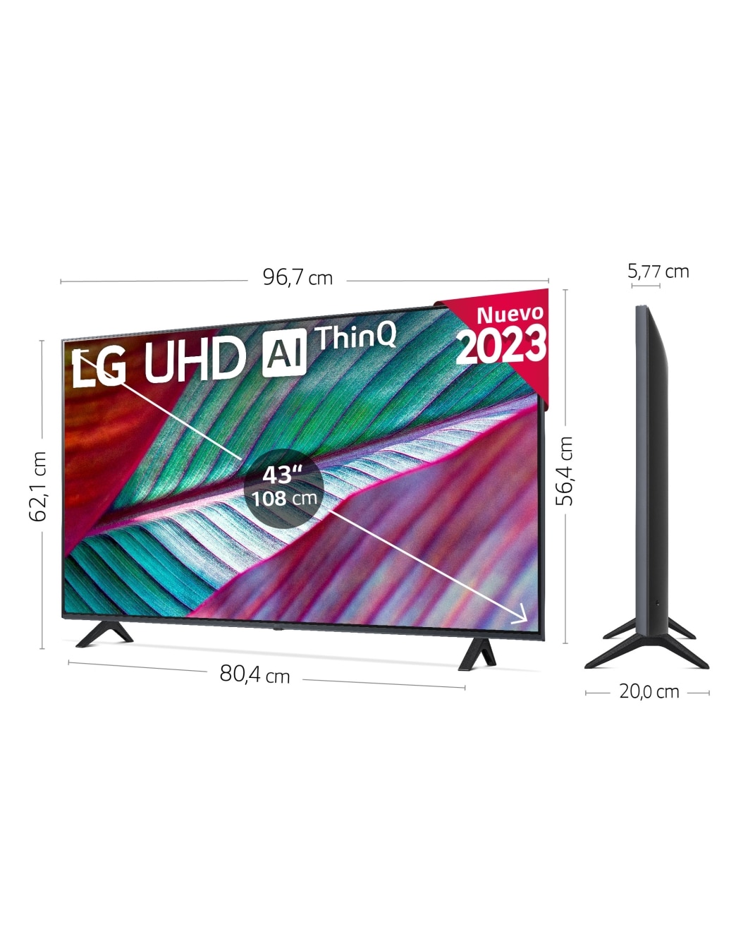 LG TV LG  UHD 4K de 43'' Serie 78, Procesador Alta Potencia, HDR10 / Dolby Digital Plus, Smart TV webOS23. , 43UR78006LK