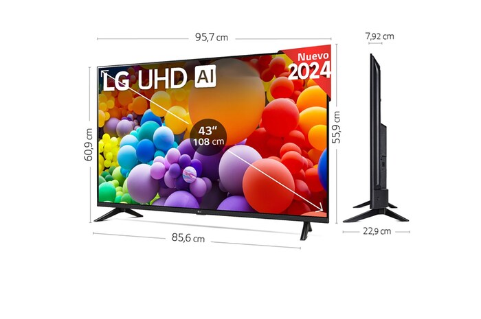 LG 43 pulgadas TV LG UHD AI 4K serie UT73 con Smart TV WebOS24, 43UT73006LA