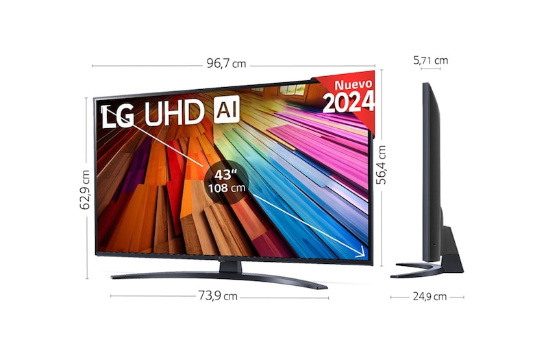 LG 43 pulgadas Smart TV LG UHD AI UT81 4K 2024, 43UT81006LA
