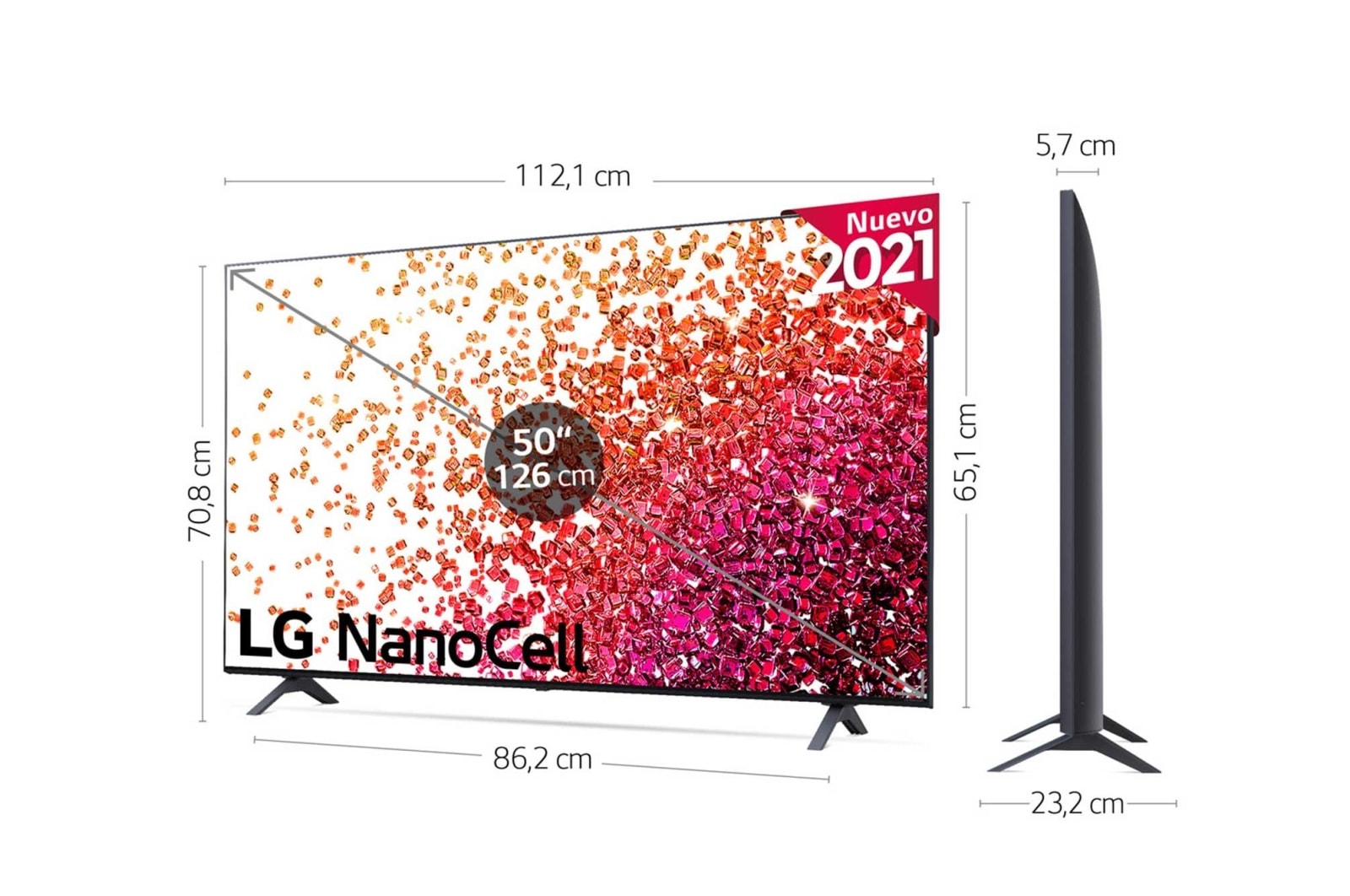 LG 4K NanoCell, SmartTV webOS 6.0, Procesador de Imagen 4k Quad Core [Clase de eficiencia energética G], 50NANO756PA