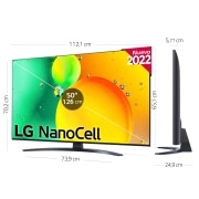 LG Televisor LG 4K Nanocell, Procesador de Gran Potencia 4K a5 Gen 5, compatible con formatos HDR 10, HLG y HGiG, Smart TV webOS22, 50NANO766QA