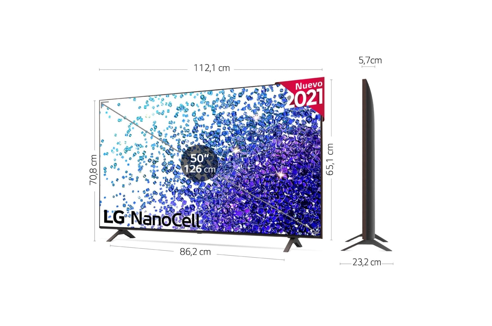 LG 4K NanoCell, SmartTV webOS 6.0, Procesador de Imagen 4k Quad Core,  [Clase de eficiencia energética G], 50NANO796PB