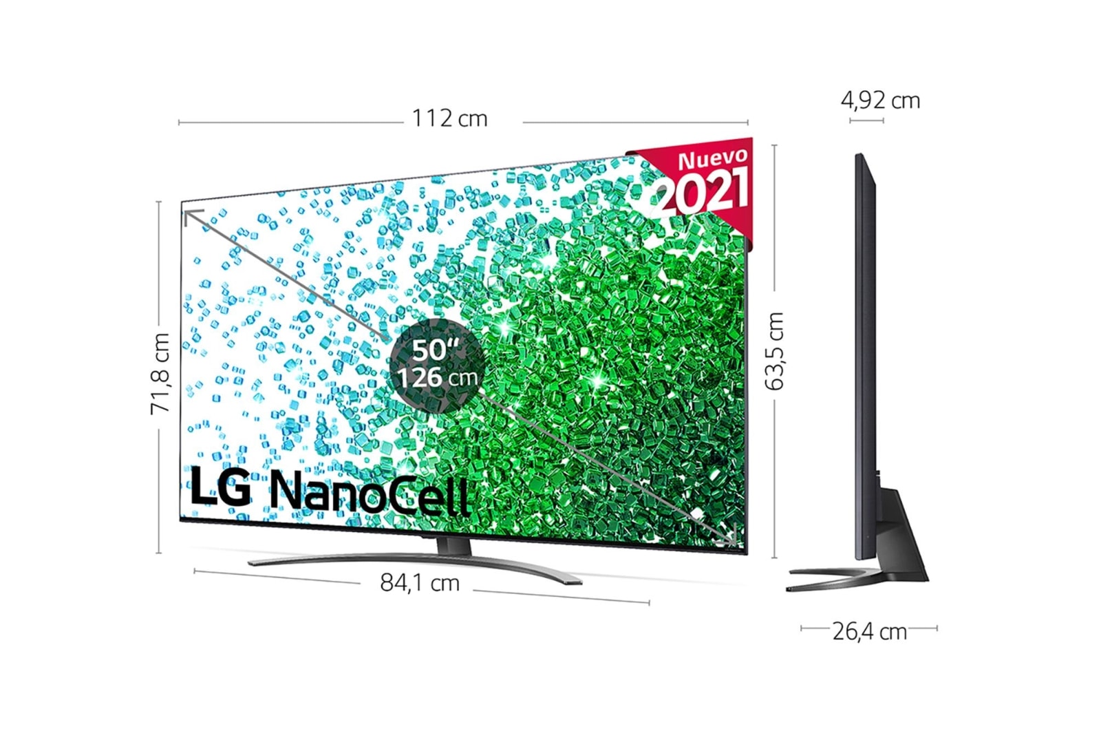 LG 4K NanoCell, SmartTV webOS 6.0, Procesador de Imagen 4k Quad Core [Clase de eficiencia energética F], 50NANO816PA