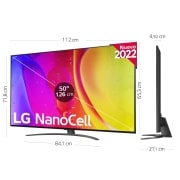 LG Televisor LG 4K Nanocell, Procesador de Gran Potencia 4K a5 Gen 5, compatible con formatos HDR 10, HLG y HGiG, Smart TV webOS22, 50NANO816QA