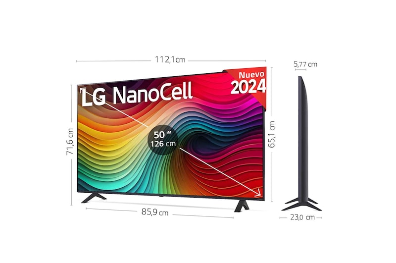 LG 50 pulgadas TV LG NANOCELL 4K serie AI NANO81 con Smart TV WebOS24, 50NANO81T6A