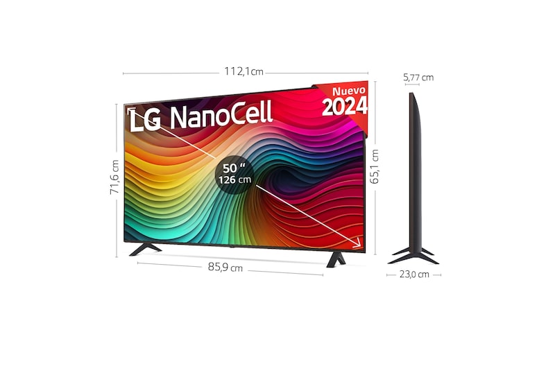 LG 50 pulgadas TV LG NANOCELL 4K serie AI NANO82 con Smart TV WebOS24, 50NANO82T6B
