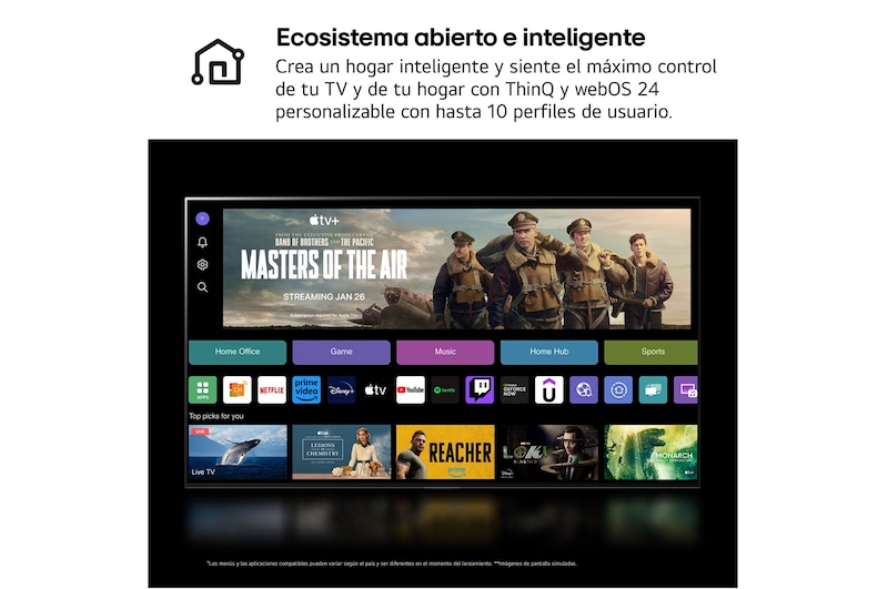 LG 50 pulgadas TV LG NANOCELL 4K serie AI NANO82 con Smart TV WebOS24, 50NANO82T6B