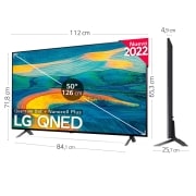 LG TV LG 4K QNED, Procesador Inteligente α5 Gen5 AI Processor 4K, compatible con formatos HDR 10, HLG y HGiG, Smart TV webOS22, perfecto para Gaming, 50QNED7S6QA
