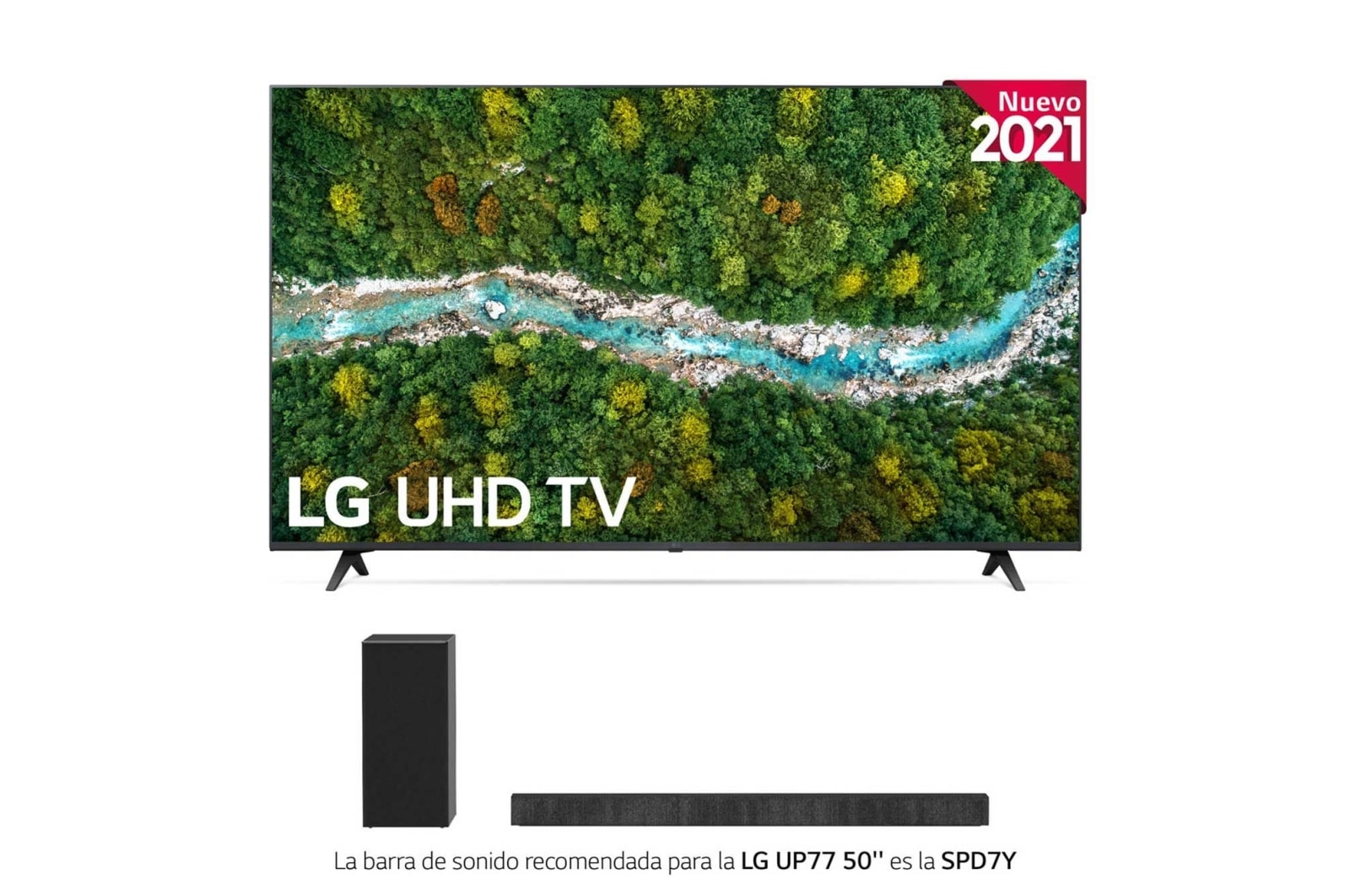 LG 4K UHD, SmartTV webOS 6.0, Procesador de Imagen 4K Quad Core [Clasificación energética G], 50UP77006LB