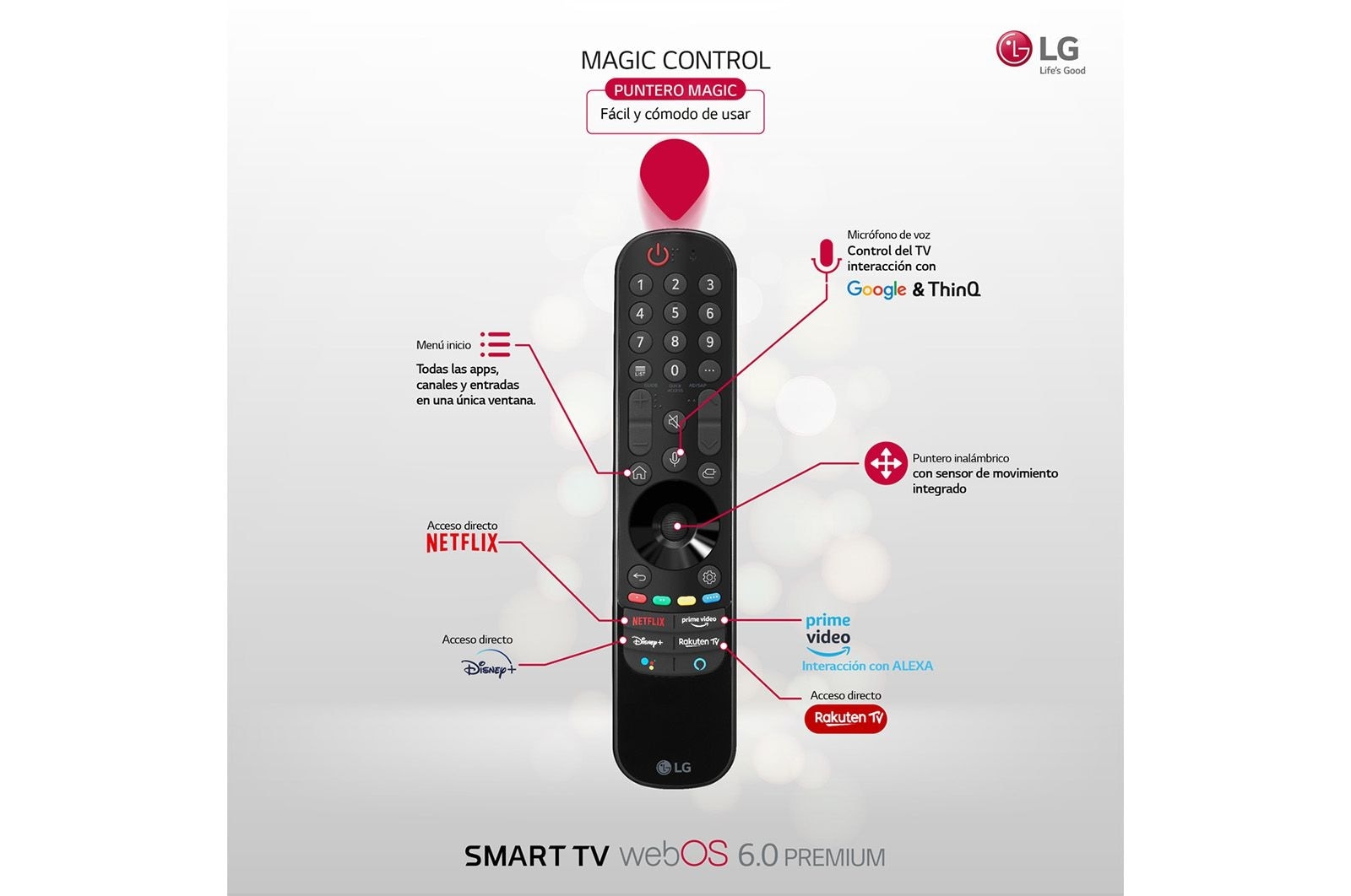 LG 4K UHD, SmartTV webOS 6.0, Procesador de Imagen 4K Quad Core [Clasificación energética G], 50UP80006LA