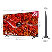 LG 4K UHD, SmartTV webOS 6.0, Procesador de Imagen 4K Quad Core [Clasificación energética G], 50UP80006LA