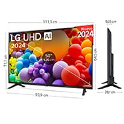 LG 50 pulgadas TV LG UHD AI 4K serie UT73 con Smart TV WebOS24, 50UT73006LA