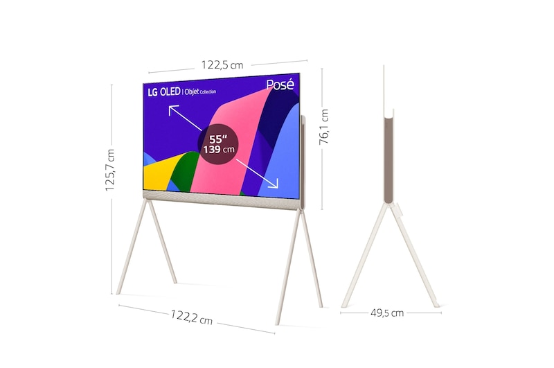 LG TV LG 4K OLED evo POSE, Procesador Inteligente de Máxima Potencia 4K a9 Gen 5 con IA, compatible con el 100% de formatos HDR, HDR Dolby Vision y Dolby Atmos. Smart TV webOS22, el mejor TV para Gaming. , 55LX1Q6LA