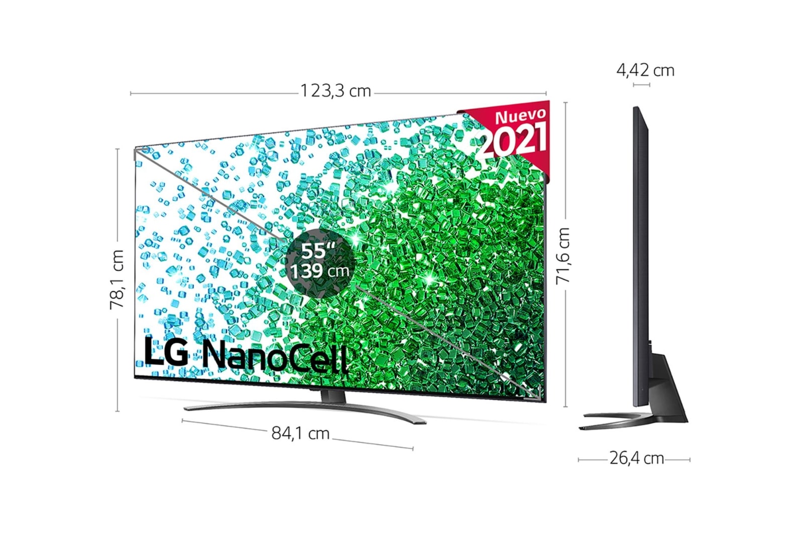 LG 4K NanoCell, SmartTV webOS 6.0, Procesador de Imagen 4k Quad Core [Clase de eficiencia energética G], 55NANO816PA