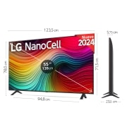 LG 55 pulgadas TV LG NANOCELL 4K serie NANO82  con Smart TV WebOS24, 55NANO82T6B