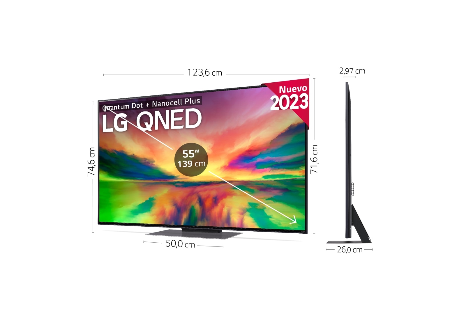 LG TV LG  QNED 4K de 55'' Serie 81, Procesador Gran Potencia, HDR10 / Dolby Digital Plus, Smart TV webOS23, perfecto para Gaming., 55QNED816RE