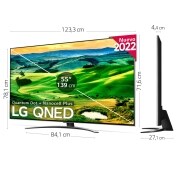 LG Televisor LG 4K QNED, Procesador Inteligente de Gran Potencia 4K a7 Gen 5 con IA, compatible con formatos HDR 10, HLG, HGiG, Smart TV webOS22, perfecto para Gaming, 55QNED826QB