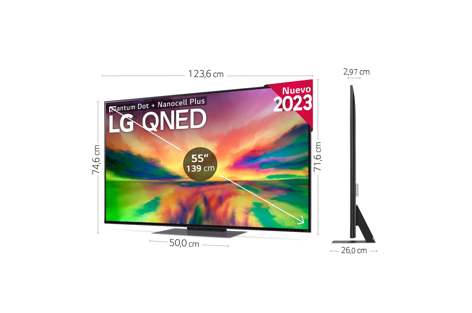 LG TV LG  QNED 4K de 55'' Serie 82, Procesador Gran Potencia, HDR10 / Dolby Digital Plus, Smart TV webOS23, perfecto para Gaming., 55QNED826RE