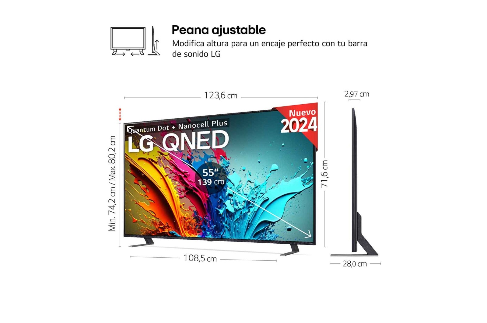 LG 55 pulgadas Smart TV LG QNED85 AI 4K 2024, 55QNED85T6C