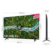 LG 4K UHD, SmartTV webOS 6.0, Procesador de Imagen 4K Quad Core [Clasificación energética G], 55UP77006LB