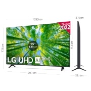 LG Televisor LG 4K UHD, Procesador de Gran Potencia 4K a5 Gen 5, compatible con formatos HDR 10, HLG y HGiG, Smart TV webOS22., 55UQ79006LA