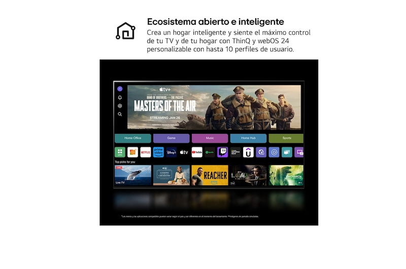 LG 55 pulgadas TV LG UHD AI 4K serie UT73 con Smart TV WebOS24, 55UT73006LA