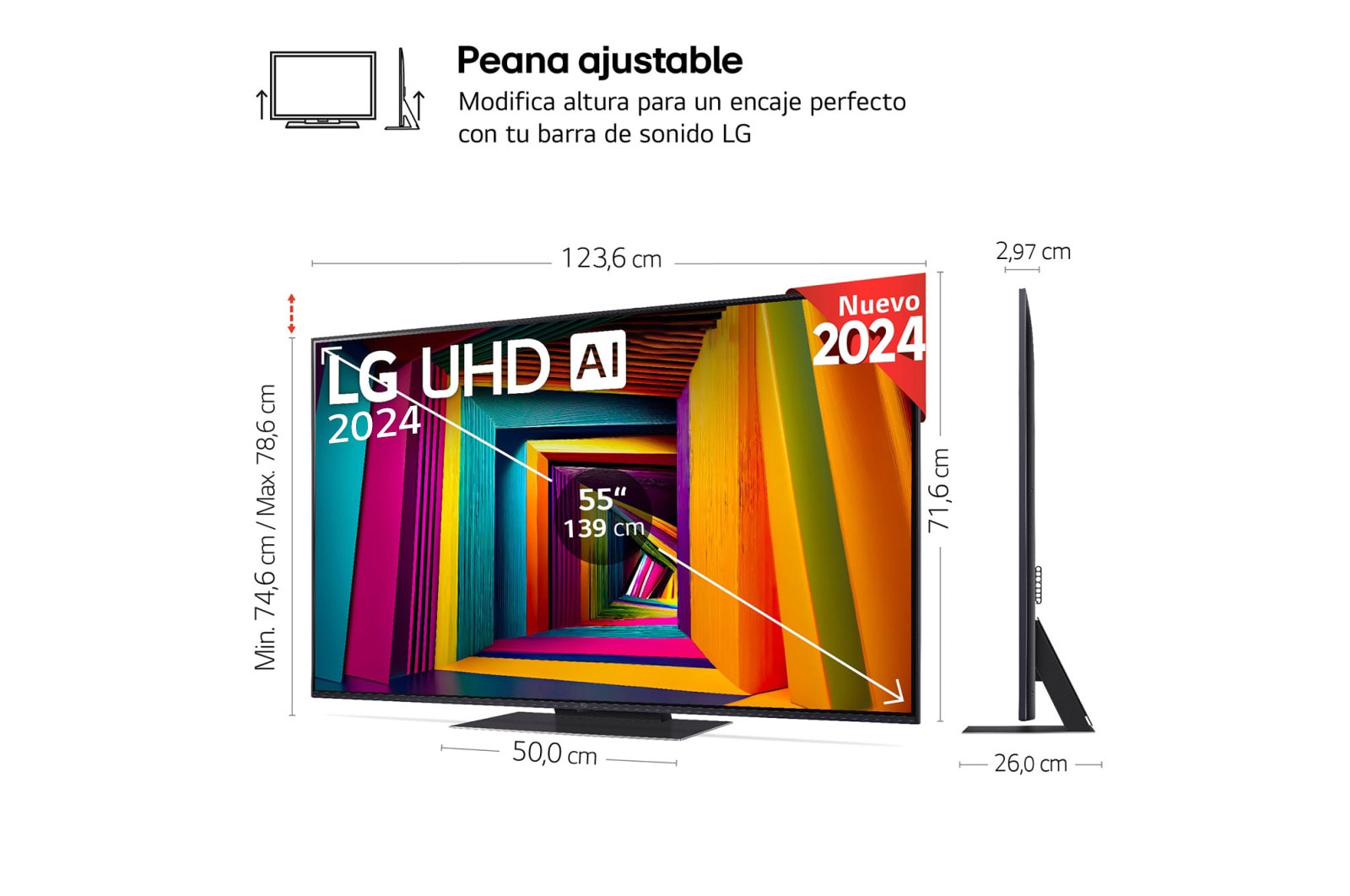 LG 55 pulgadas Smart TV LG UHD AI UT91 4K 2024, 55UT91006LA
