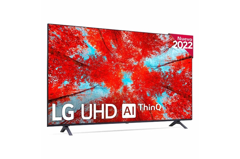 Vista frontal de Televisor LG 4K UHD, Procesador de Gran Potencia 4K a5 Gen 5, compatible con formatos HDR 10, HLG y HGiG, Smart TV webOS22. 60UQ90006LA