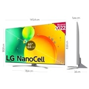 LG Televisor LG 4K Nanocell, Procesador de Gran Potencia 4K a5 Gen 5, compatible con formatos HDR 10, HLG y HGiG, Smart TV webOS22, 65NANO786QA