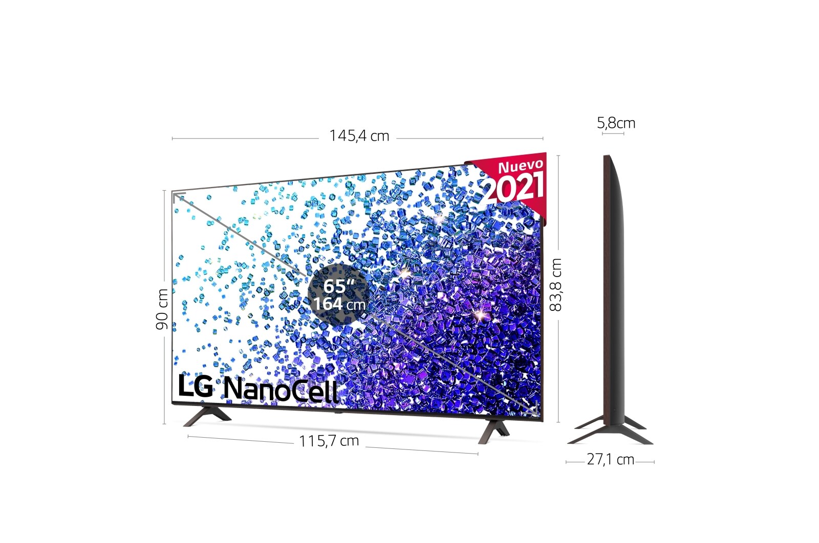 LG 4K NanoCell, SmartTV webOS 6.0, Procesador de Imagen 4k Quad Core  [Clase de eficiencia energética G], 65NANO796PB