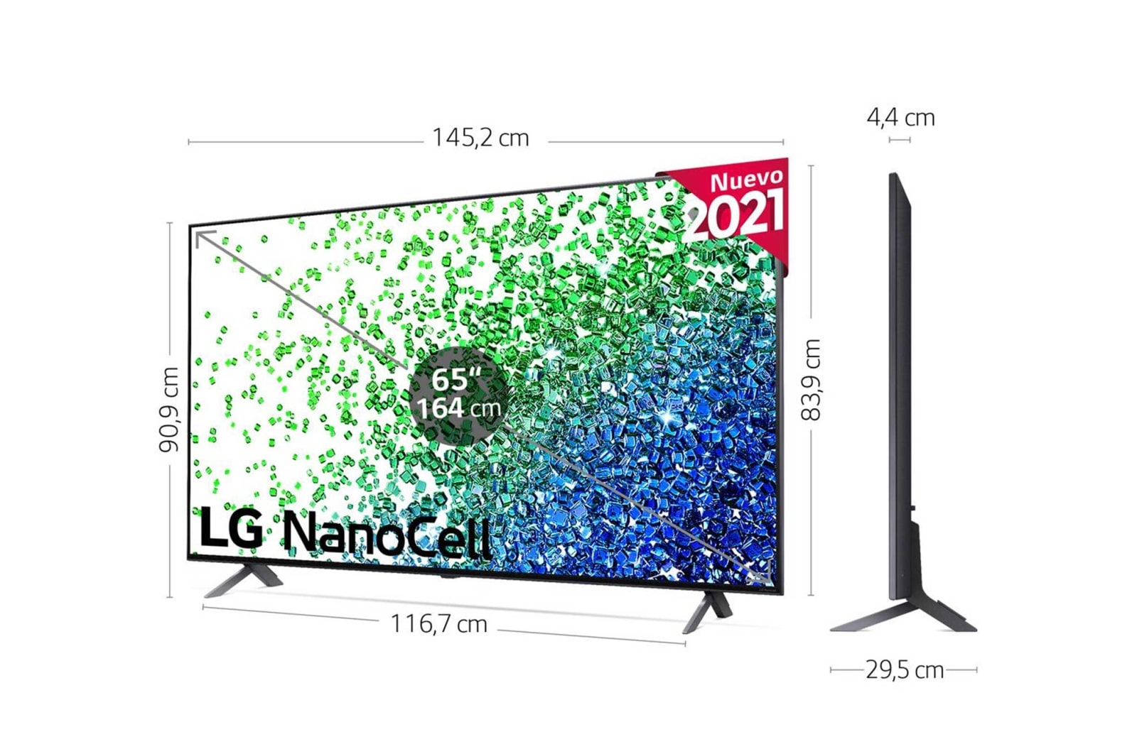 LG 4K NanoCell, SmartTV webOS 6.0, Procesador Inteligente 4K α7 Gen4 con AI, HDR Dolby Vision, DOLBY ATMOS  [Clase de eficiencia energética G], 65NANO896PC