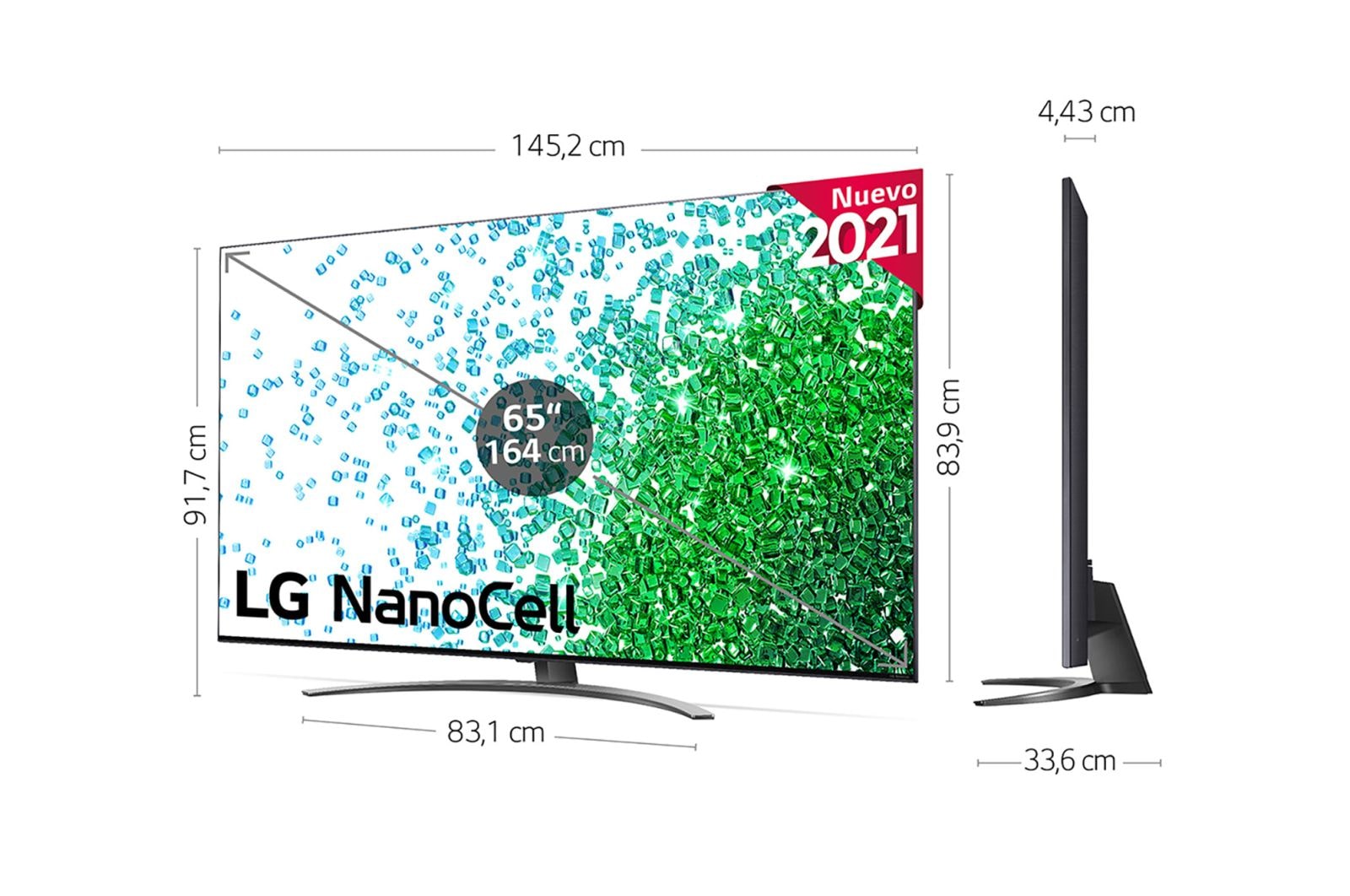 LG 4K NanoCell, SmartTV webOS 6.0, Procesador de Imagen 4k Quad Core [Clase de eficiencia energética F], 65NANO816PA